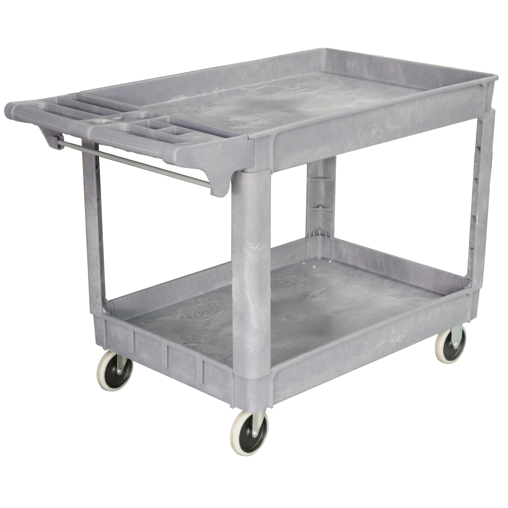 Shop Tuff Service Cart - 500-Lb. Capacity, 38in. x 26in. x 3in., Structural Plastic, 2 Shelves, Model# STF-3826PSC